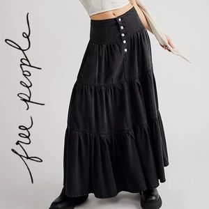 Free People Black Maxi Skirt
